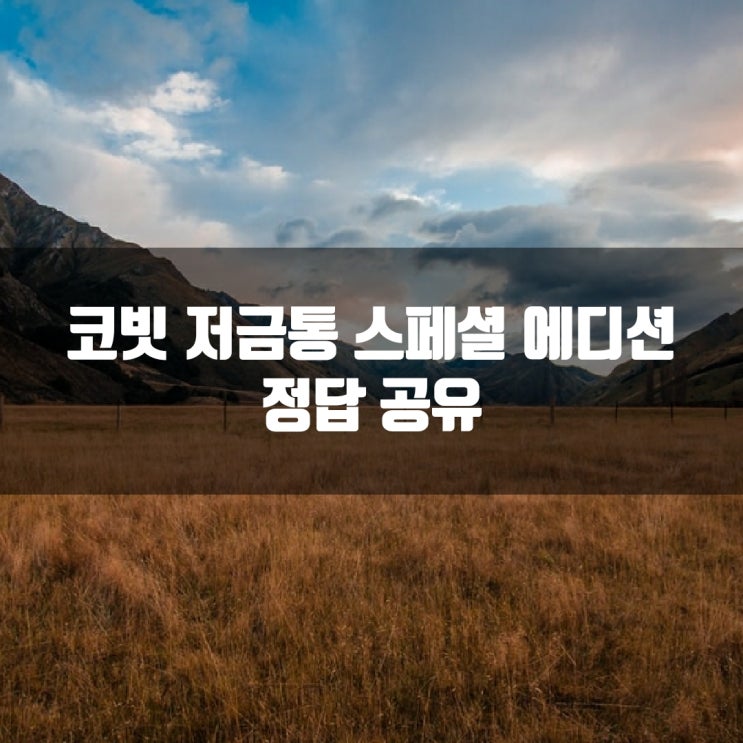  코빗 저금통 스페셜 에디션 정답 공유