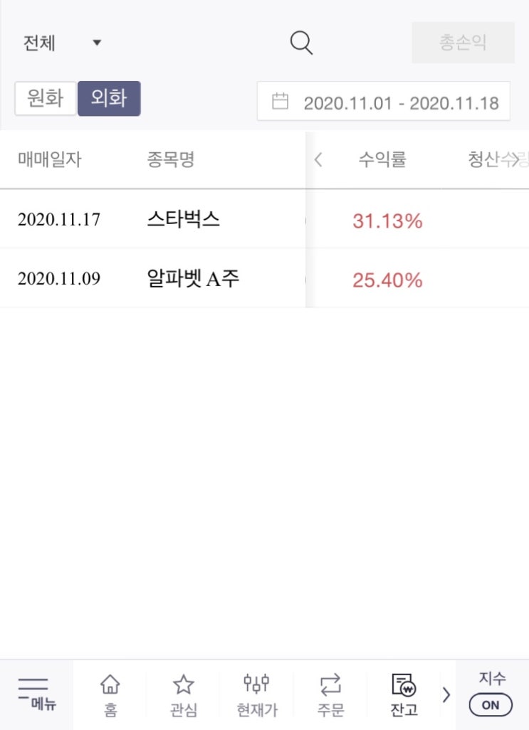 11월의 매매일지