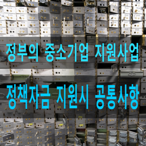  정부의 중소기업 정책자금(지원금) 대출지원시 공통사항