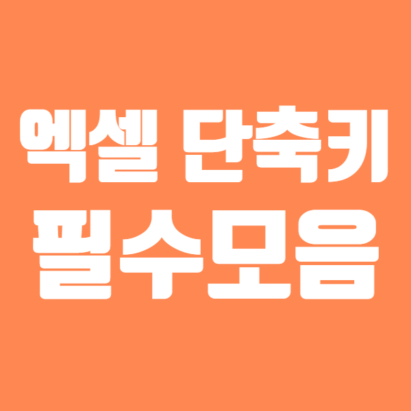  엑셀 단축키 모음 필수만 정리했어요!