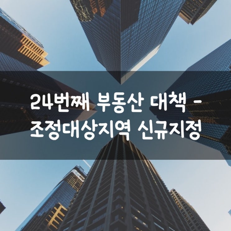  24번째 부동산 대책 - 조정대상지역 신규지정