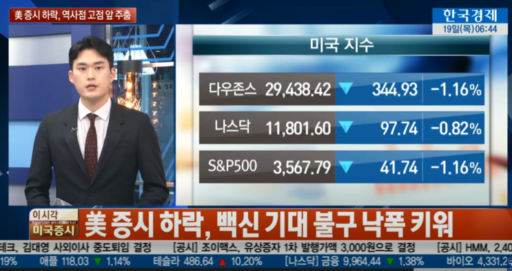  11월 19일 주요 증시 뉴스