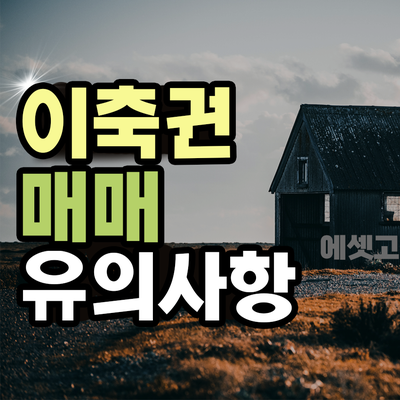 이축권 매매 유의해야 될 점은?