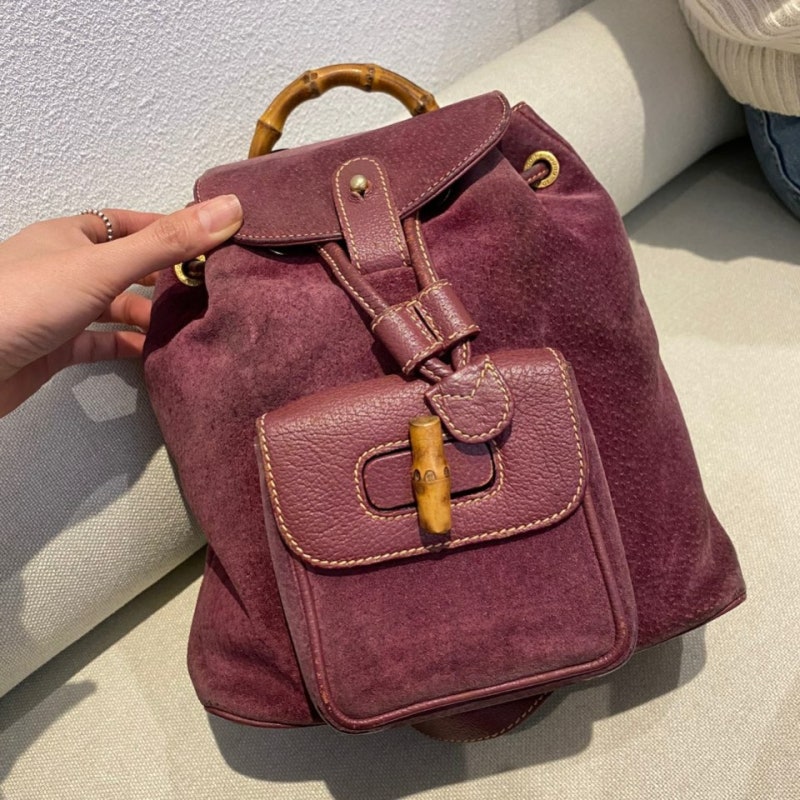 (Sold out)빈티지 구찌 미니 뱀부 럭색 백팩 Vintage GUCCI mini bamboo lucksack backpack