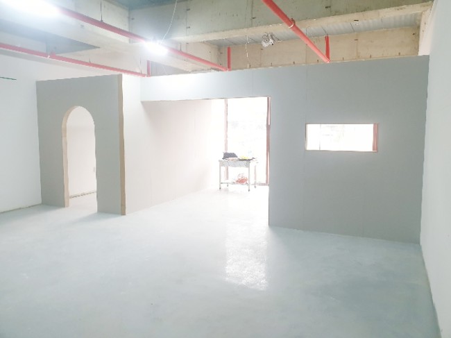  용인시 역북동 명지대학교근처 H탑용인2빌딩 잔치음식 케이터링 사무실 주방 창고 가벽 목공사