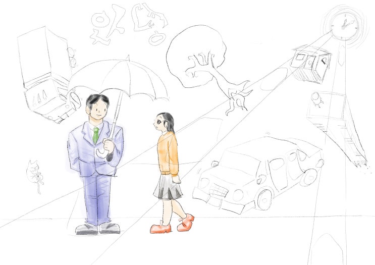  [프로크리에이트] '순간'에 관련된 수채화 그리는 중