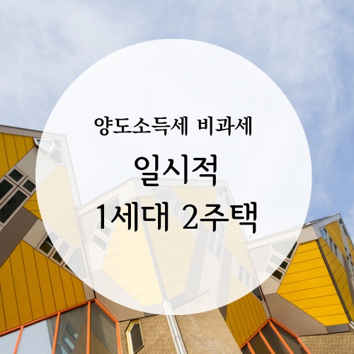 [소득세] 일시적 1세대 2주택 양도소득세 비과세