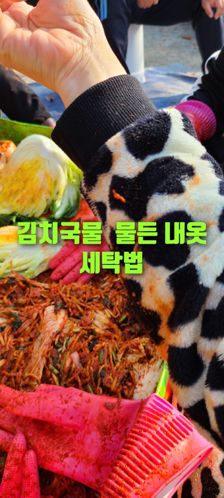 일상 김치국물 물든 옷 세탁법