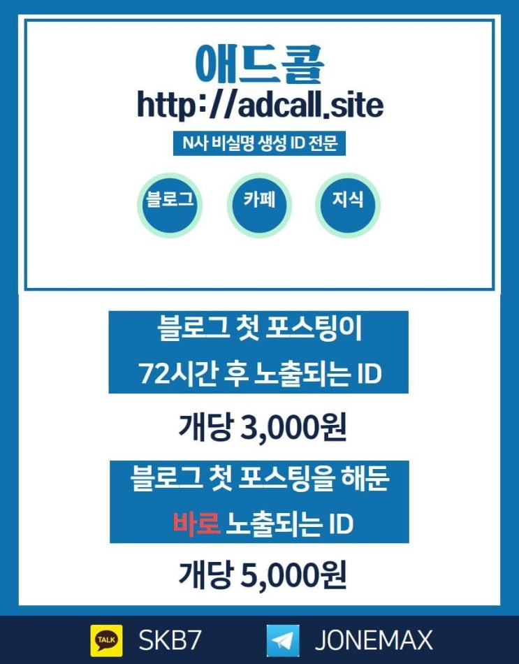  【 네이버 비실명 】 고품질 생성 아이디 | 『블로그』 생성ID