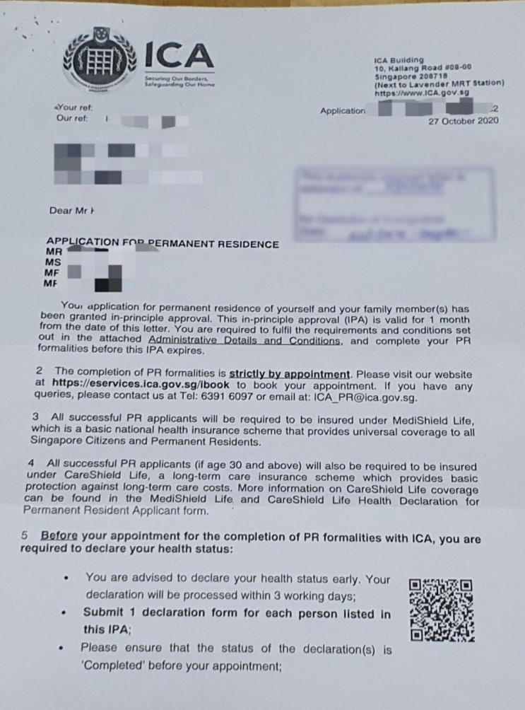  싱가포르 영주권(Permanent Resident)  승인 후 해야 할 일 : 검진부터 NRIC 카드 수령까지
