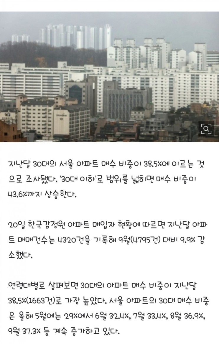 2030대, 지난달 서울 아파트 대거 매입...무슨돈으로?