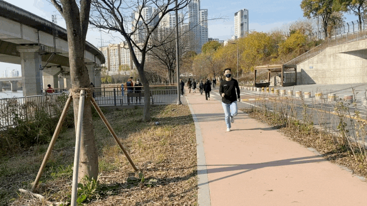  머슬핏 비틀디자인 티셔츠입고 람보와 한강데이트!