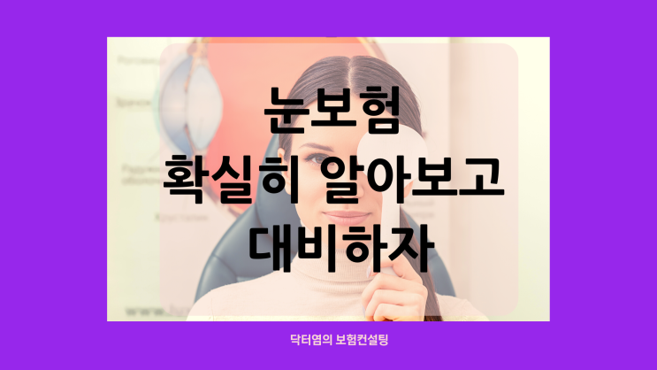  눈보험 확실히 알아보고 대비하자