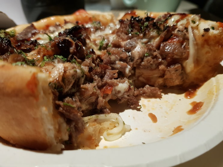  용인 피자 맛집 브리스시카고피자! 불고기시카고피자 6인치를 배달해서 먹어보았습니다.