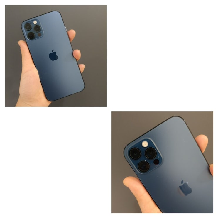  아이폰 12 pro 256기가 색상 퍼시픽블루 오묘한 매력이 있네! 아이폰12프로 오줌액정 화면밝기 해결방법