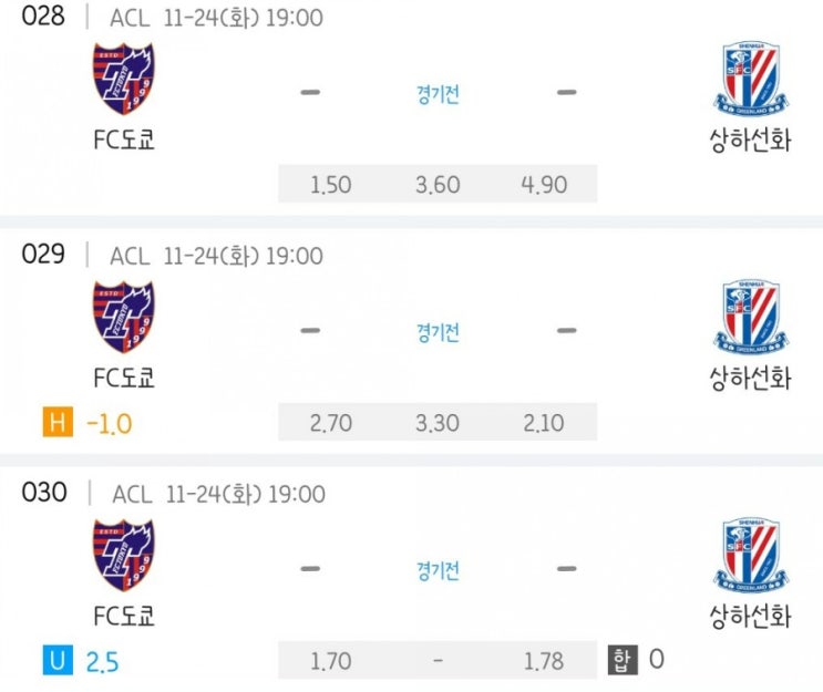 2020.11.24 ACL 아시아 챔피언스리그 조별리그 FC도쿄 상하이선화 | 퍼스글로 울산현대