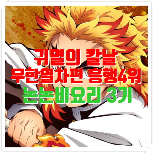  역대흥행4위 귀멸의칼날 무한열차편, 논논비요리 3기 PV공개
