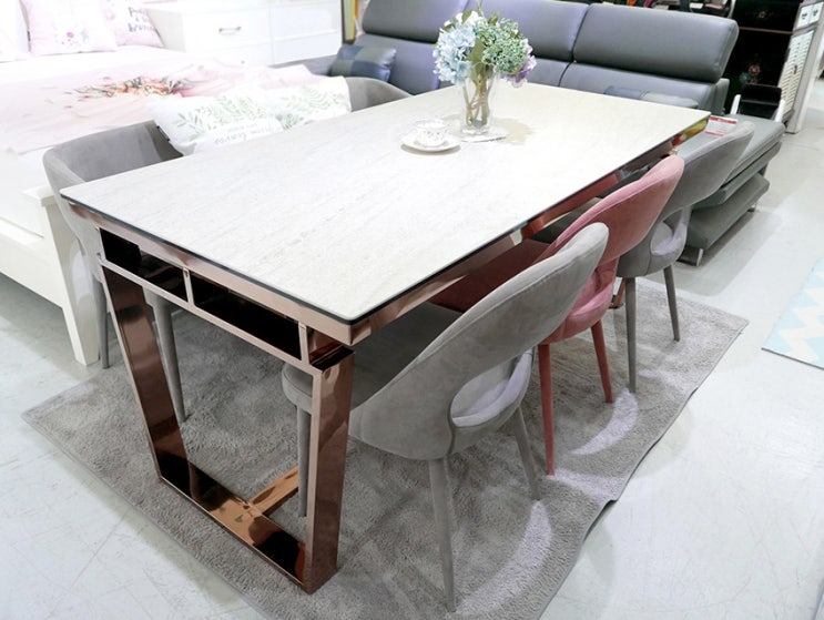 천안가구단지 인기상품 [ 오로라 로즈골드 세라믹식탁 ​] 제품소개