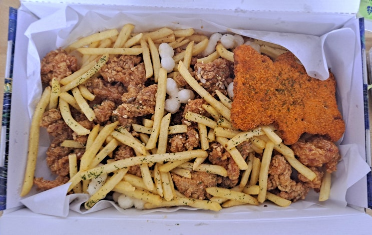  광양시 중마동 극찬치킨 극찬 떡강정 순한맛