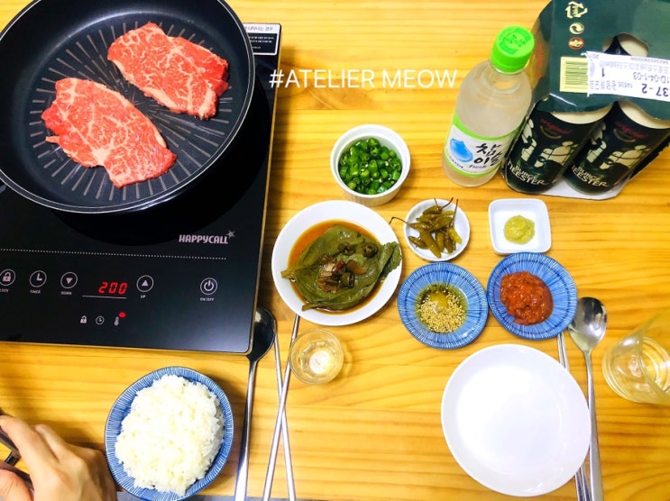  [오늘은김비룡] 덩어리 소고기 정육해서 구워먹기 / 정육은 엄마가 맛보는 건 내가 / 집에서 소고기 구워먹기