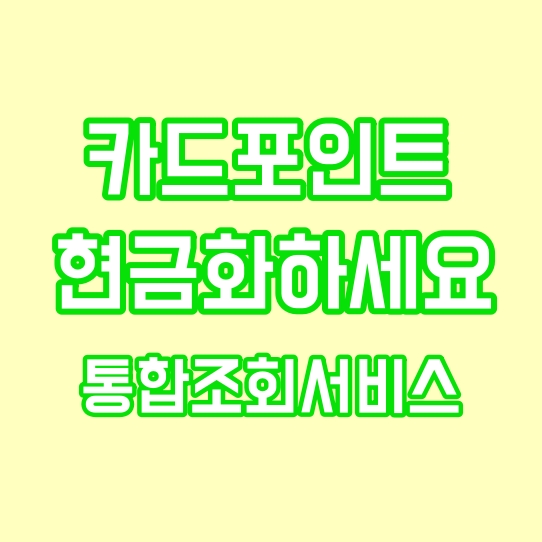 (카드 포인트 현금화 하기)여신금융협회 통합조회서비스!