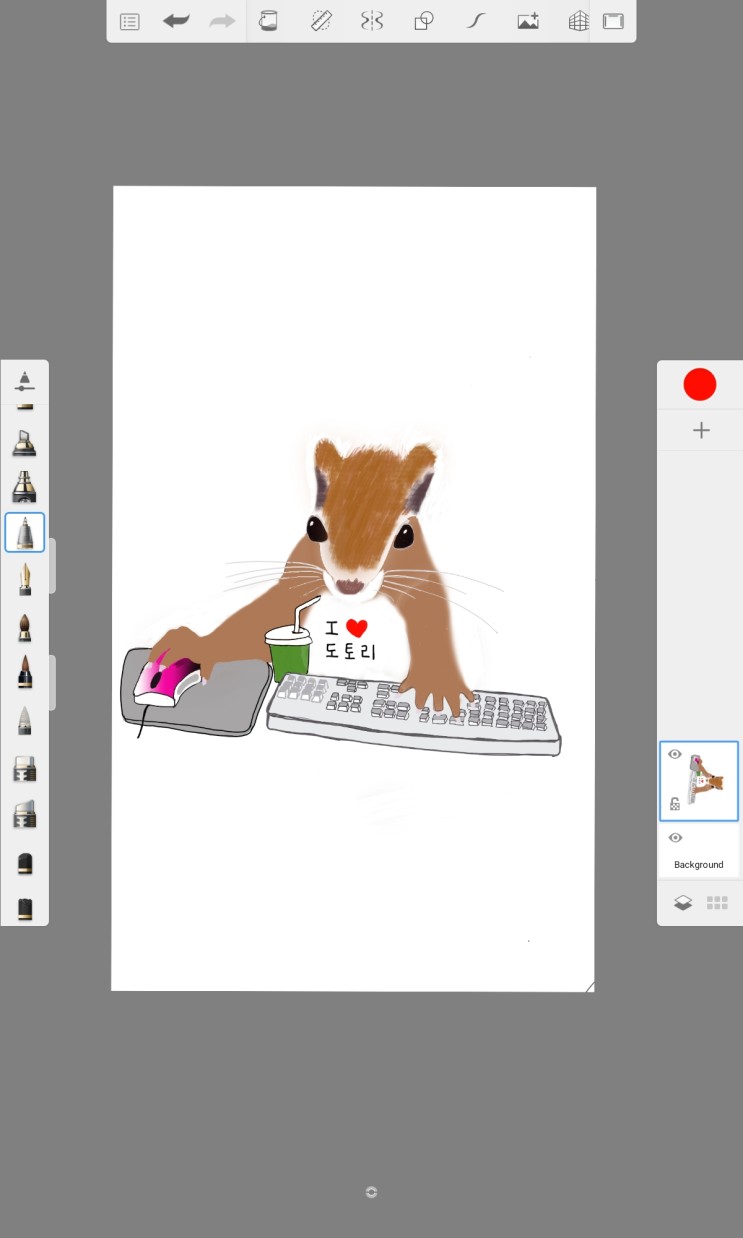 쉬운 동물 그리기로 블로그 배너 만들기(오토데스크 스케치북앱 사용법/갤럭시태블릿 S6 lite)