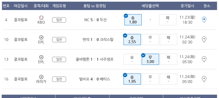 2020.11.24 프로토 Proto 새벽 해축 올킬 적중 2020.11.24 프로토 Proto 새벽 해축 올킬 적중