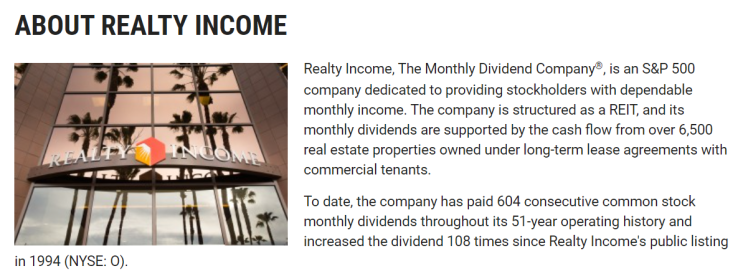  [미국주식] (O) Realty Income Cor 리얼티 인컴에 대해 알아보자