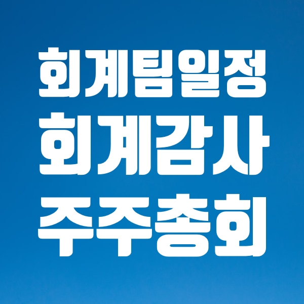  회계팀 향후 일정, 회계감사와 주주총회 일정