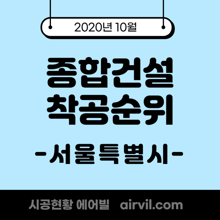  [종합건설] :: 서울특별시 - 2020년 10월 착공 순위 / 다운로드