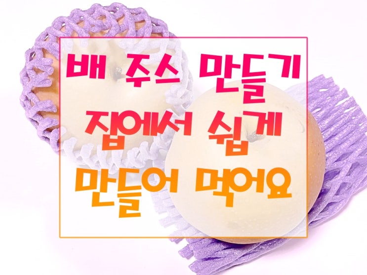  배주스 만들기  준비재료 3가지로 끝