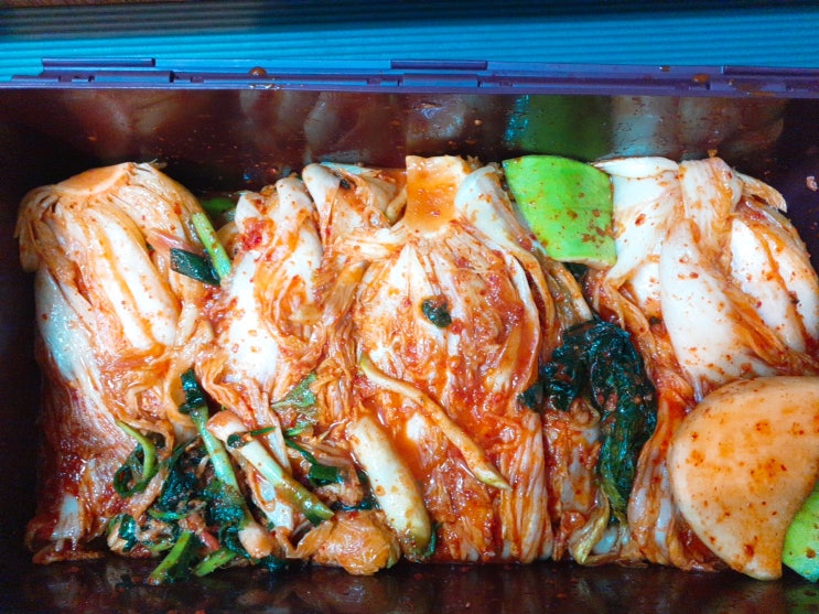  어머니의  배추김치와 알타리김치가 무사히 도착했어요.
