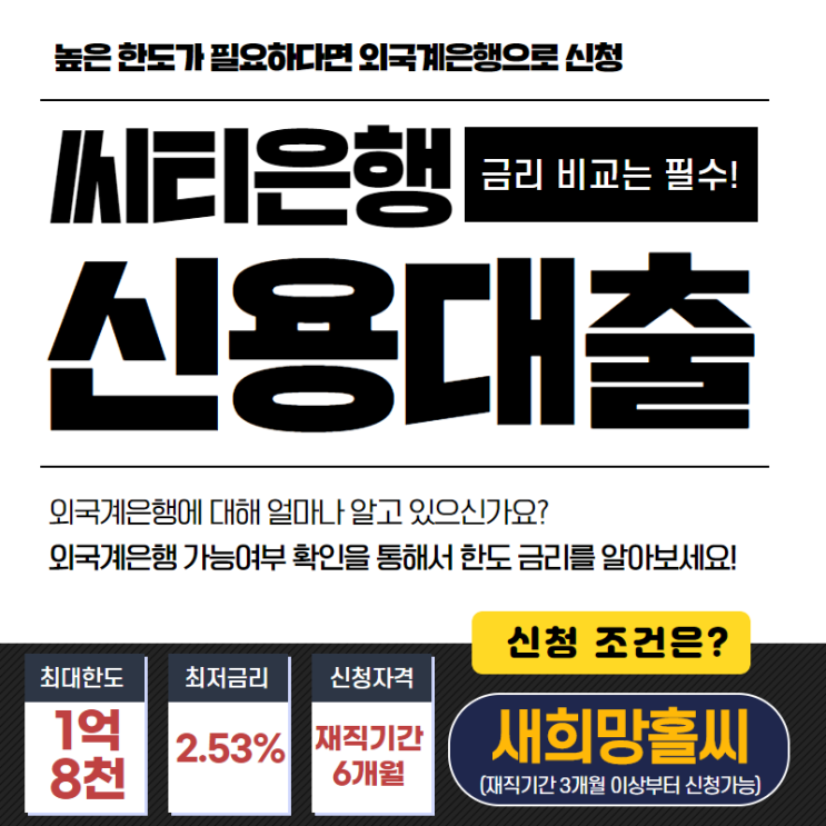  시티은행 신용대출 규제 이후가이드 와 풍선효과
