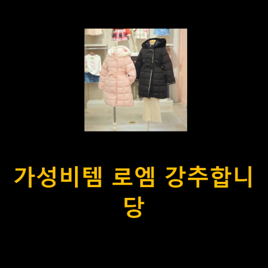 가성비템 로엠 강추합니당