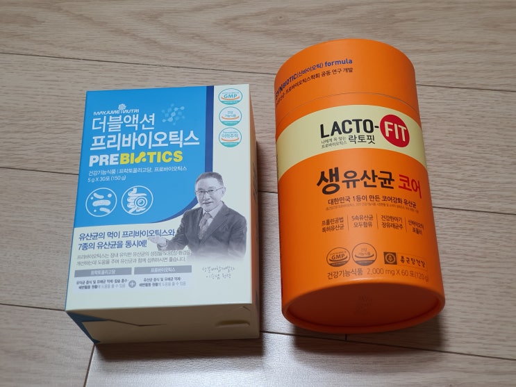  유산균 비교해봤어요 더블액션 프리바이오틱스와 락토핏 생유산균 코어