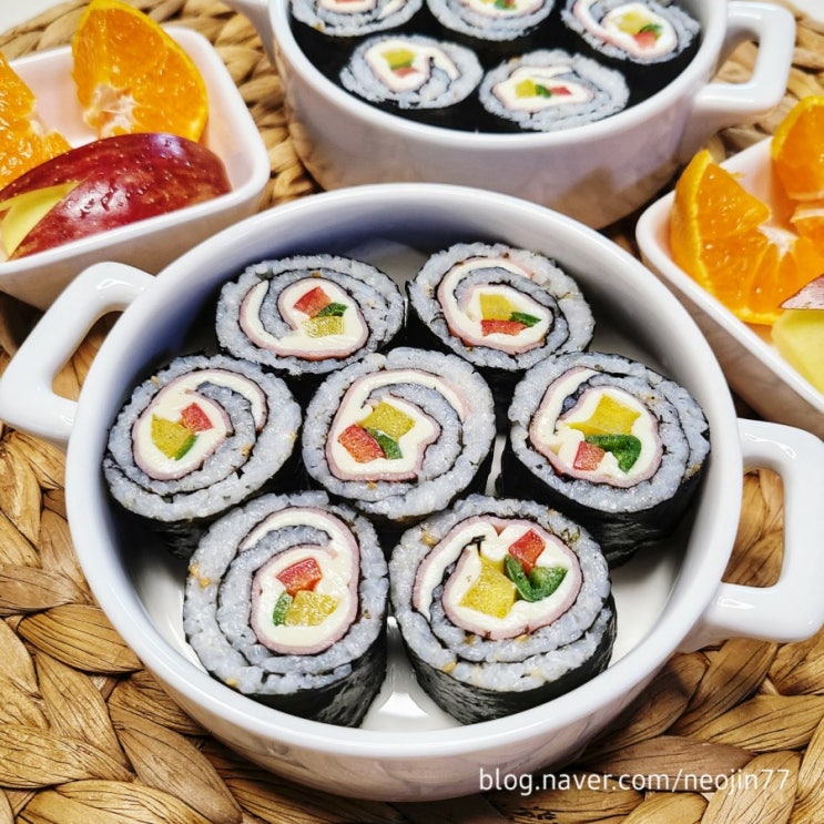 Jinny's집밥레시피 파프리카 김밥 만들기 알록달록 건강한 김밥 Jinny's집밥레시피 파프리카 김밥 만들기 알록달록 건강한 김밥