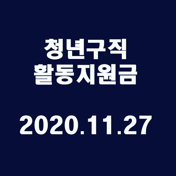  청년구직활동 지원금/2020.11.27