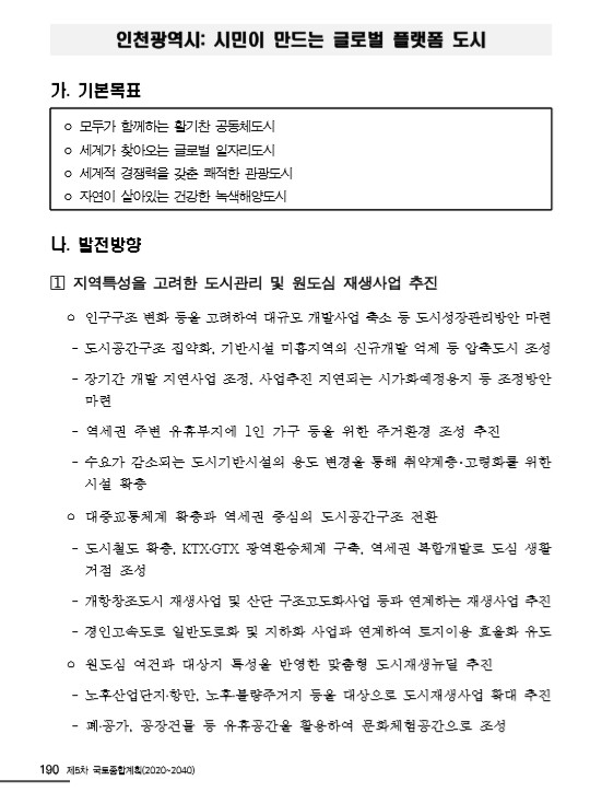  2020~2040 제 5차 국토 종합계획