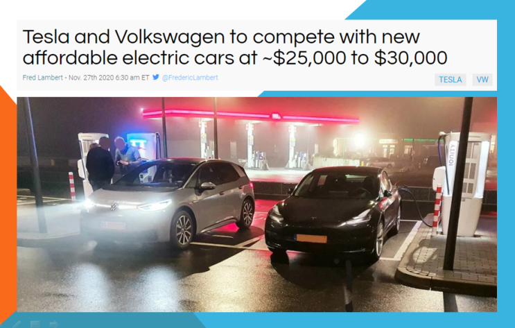  테슬라 vs 폭스바겐 VW | 전기차 대중화를 앞당길 가격 전쟁의 승자는 ? $25,000~$30,000에 먼저 도달하는 자 lion's share (맛있는거 독식)를 즐기리라..