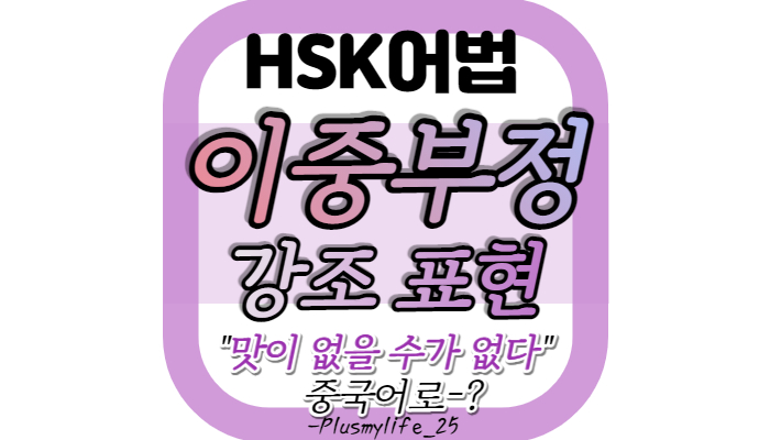  중국어 이중부정 (강조표현) / 맛이 없을 수가 없다! (双重否定)