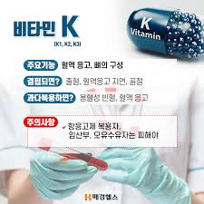  비타민K결핍효능 출혈 골다공증 부작용권장량:골밀도 혈관석회화 뇌졸증심장질환도움
