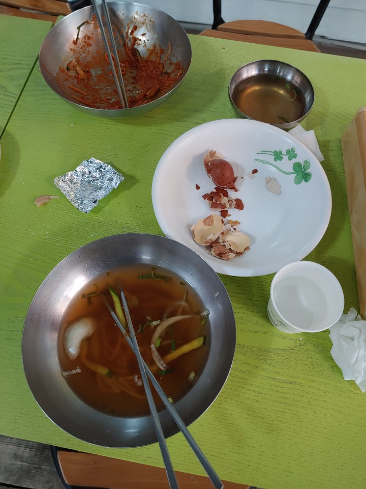  담양국수맛집뚝방국수 추운겨울 딱임/멸치국수/비빔국수