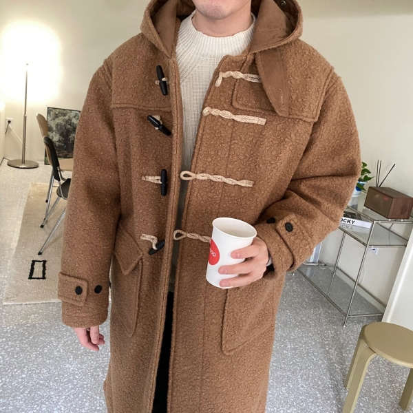  남자 오버핏 더플 롱 떡볶이 코트 코디 데일리룩 추천