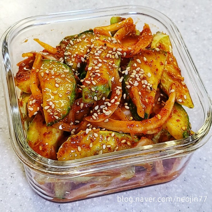 Jinny's집밥레시피 오이무침 만들기 새콤하게 무쳐먹는 무침요리