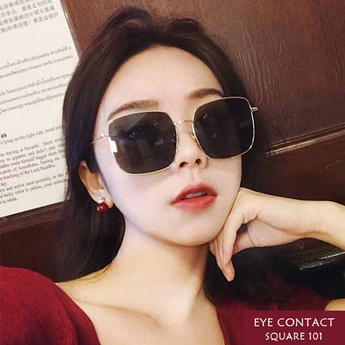  사각뿔테 메탈 오버사이즈 선글라스 아이콘텍트