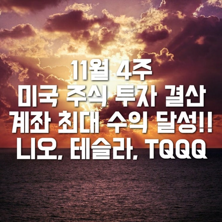  11월4주 미국 주식 투자 결산 (최대 수익 달성)