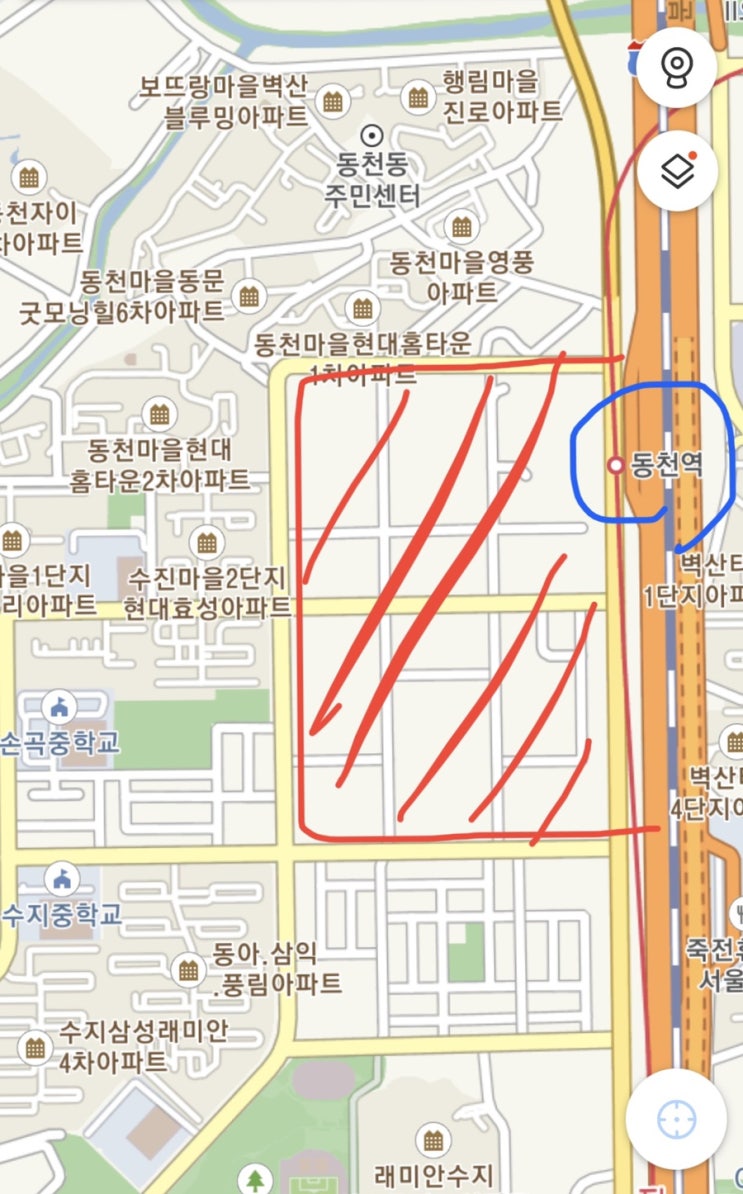  수지 동천동 유통 업무 단지 도시개발
