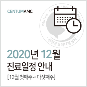 [진료일정]2020년 12월 진료 안내 (수영역 2번 출구 센텀동물메디컬센터)