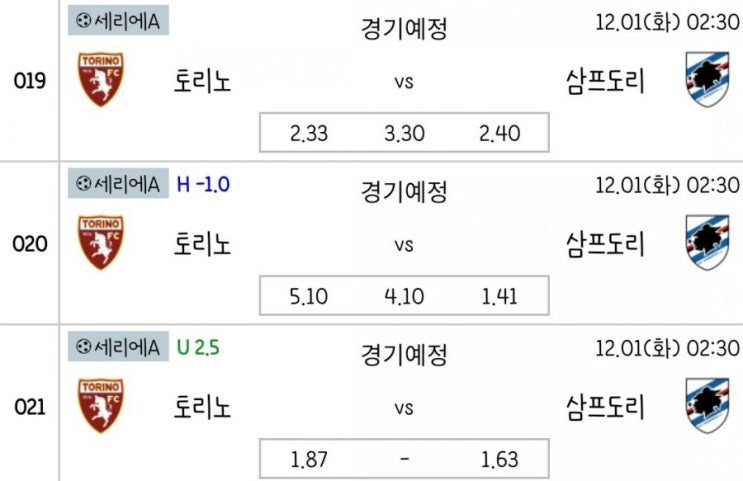 2020.11.30 세리에A 토리노 삼프도리아 | 제노아 파르마 2020.11.30 세리에A 토리노 삼프도리아 | 제노아 파르마