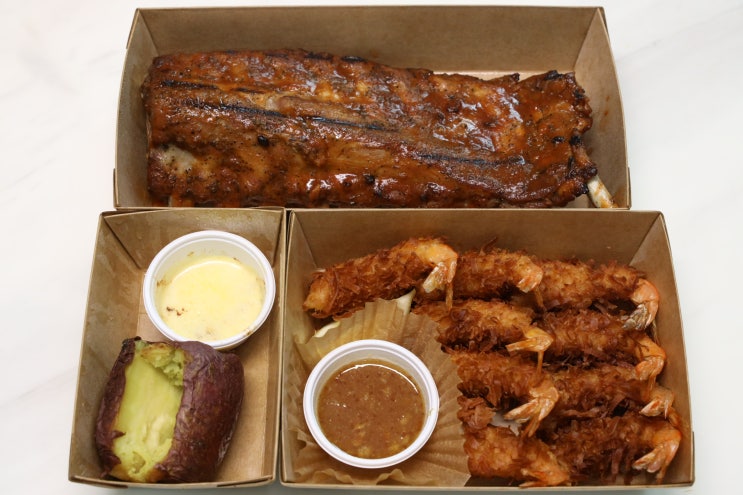  [아웃백 스테이크하우스 (Outback Steakhouse) : 베이비 백 립 & 골드 코스트 코코넛 슈림프] 테이크아웃으로 집에서 즐기기 (feat. 삼성 더오카드)